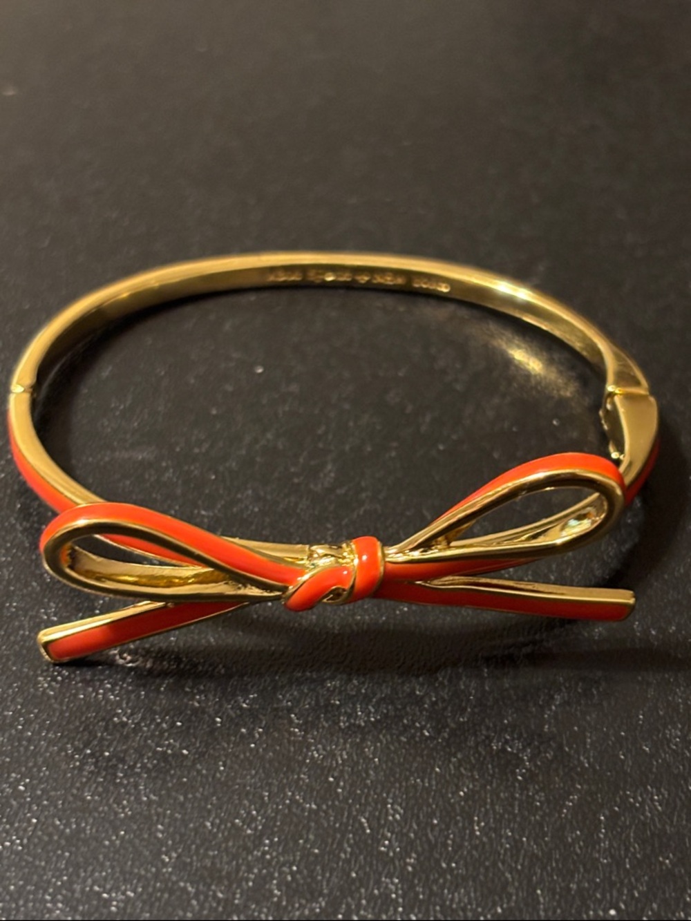 Kate Spade New York Skinny Mini Bow Bangle in Orange Enamel‎ - Picture 1 of 12